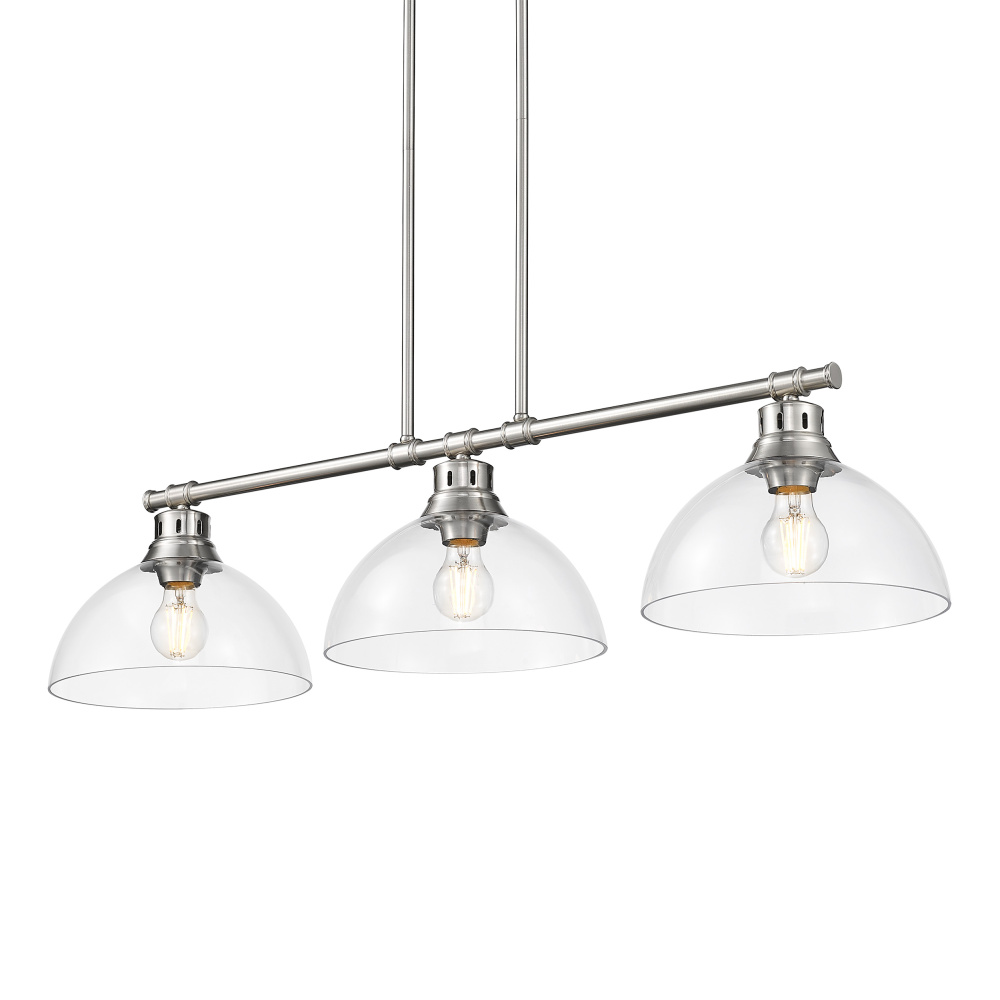 Yep by Golden Lighting Duncan 3-light Island Light in Pewter and Clear Glass
